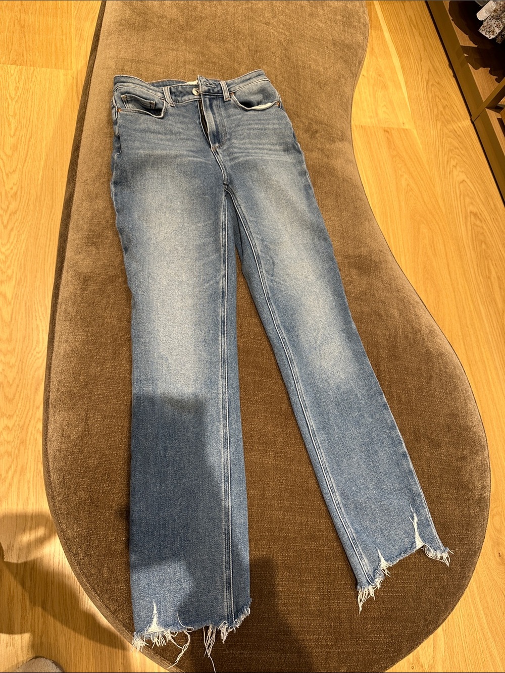 PAIGE Light Blue Raw-Hem skinny Jeans